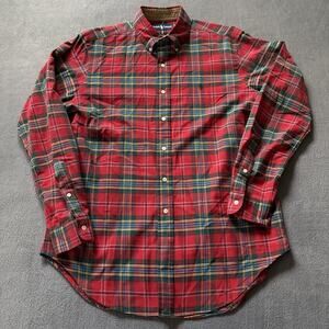 Vintage Polo Ralph Lauren Shirt Mens M Shirt Red Plaid Flannel Button Down 90s